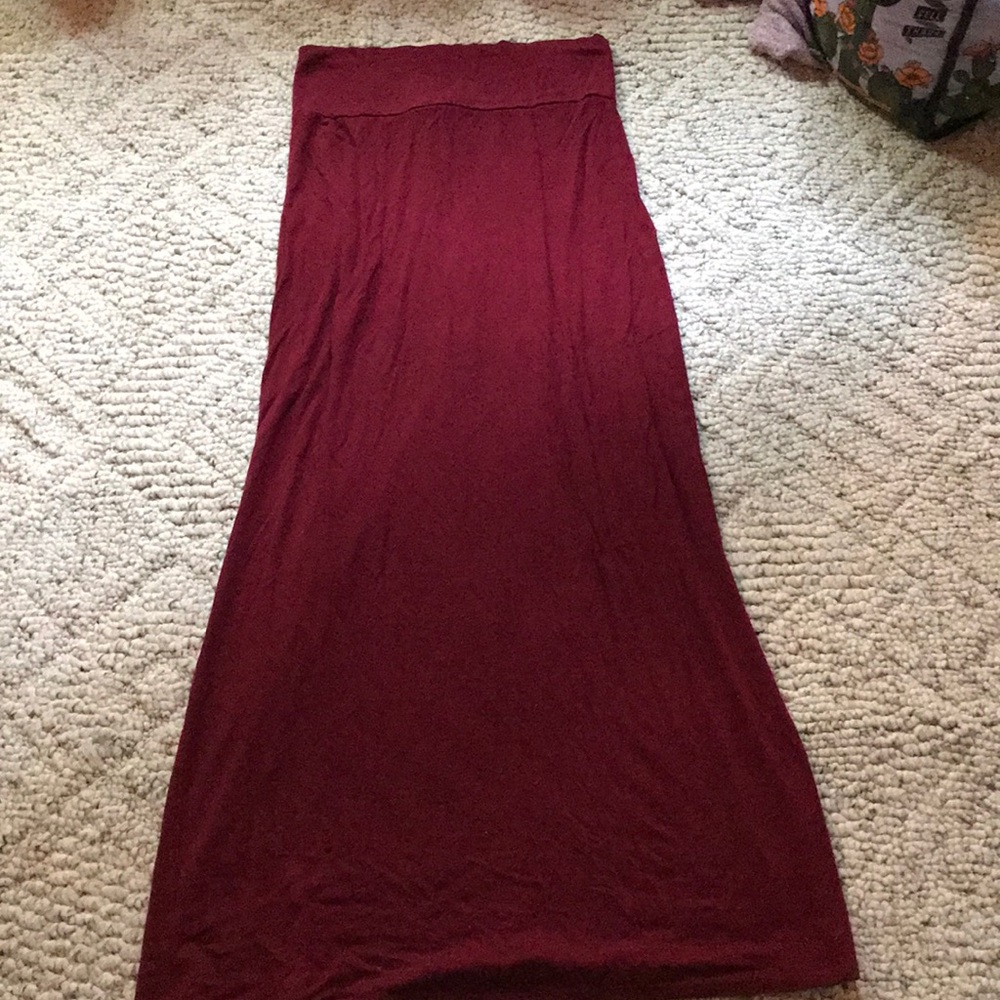 Red maxi skirt